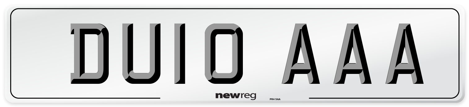 DU10 AAA Number Plate from New Reg